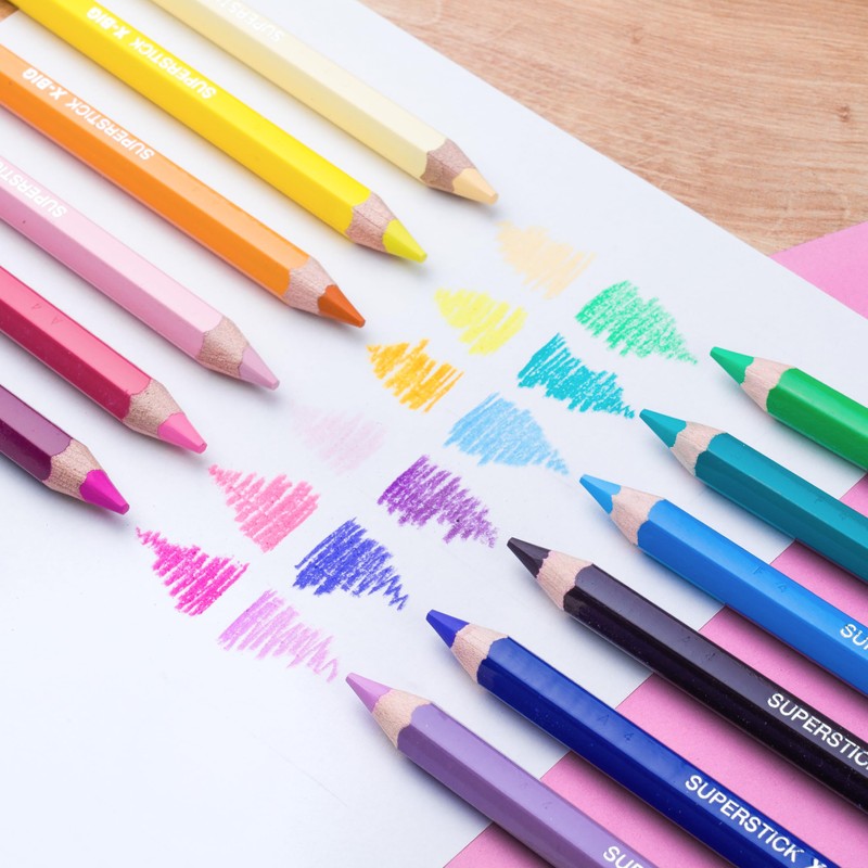 JOLLY X-BIG Candy Colours 12 Colours Extra Thick and Shatterproof
