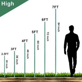 WAENLIR Garden Stakes 57 inch 4.8ft Sturdy Plant Sticks/Support, Tomato Stakes, Pack of 50