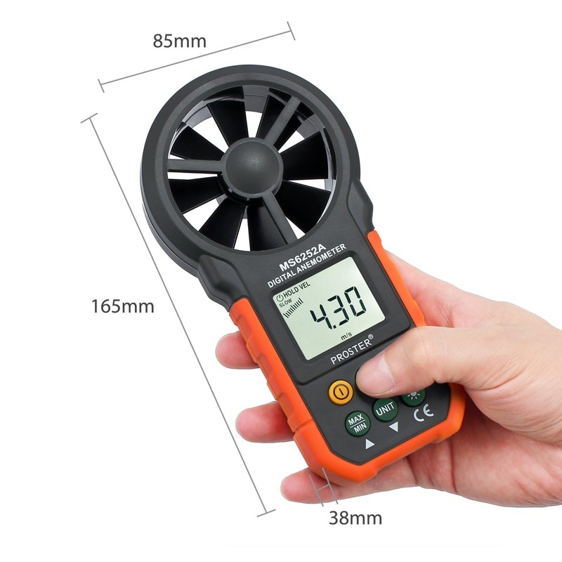 Proster Handheld Digital Anemometer - Portable Wind Speed Meter CFM