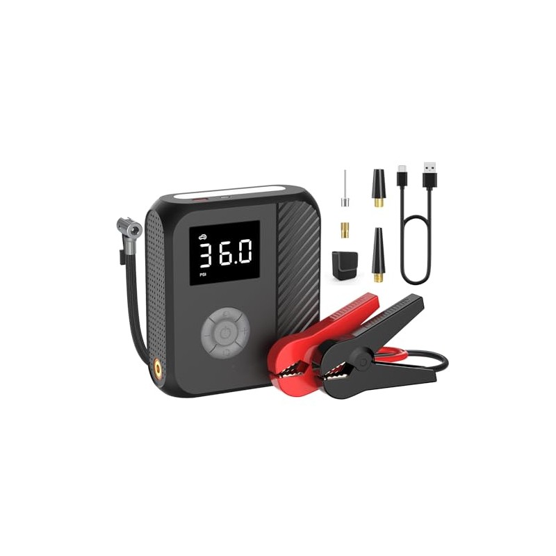 Car Jump Starter with Air Compressor, Jump Box Car Battery