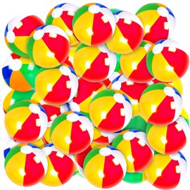 Coopay 80 Pack Inflatable Beach Balls Classic Rainbow Swimming Pool Ball Birthday Beach Party Decoration Summer Water Games Gifts 8 to 12 Inches from Inflated to Deflated