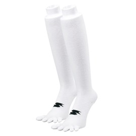 SSK YA1929 Men's Baseball Wear, 2-Pair Set, 5 Toe Socks, white (10)