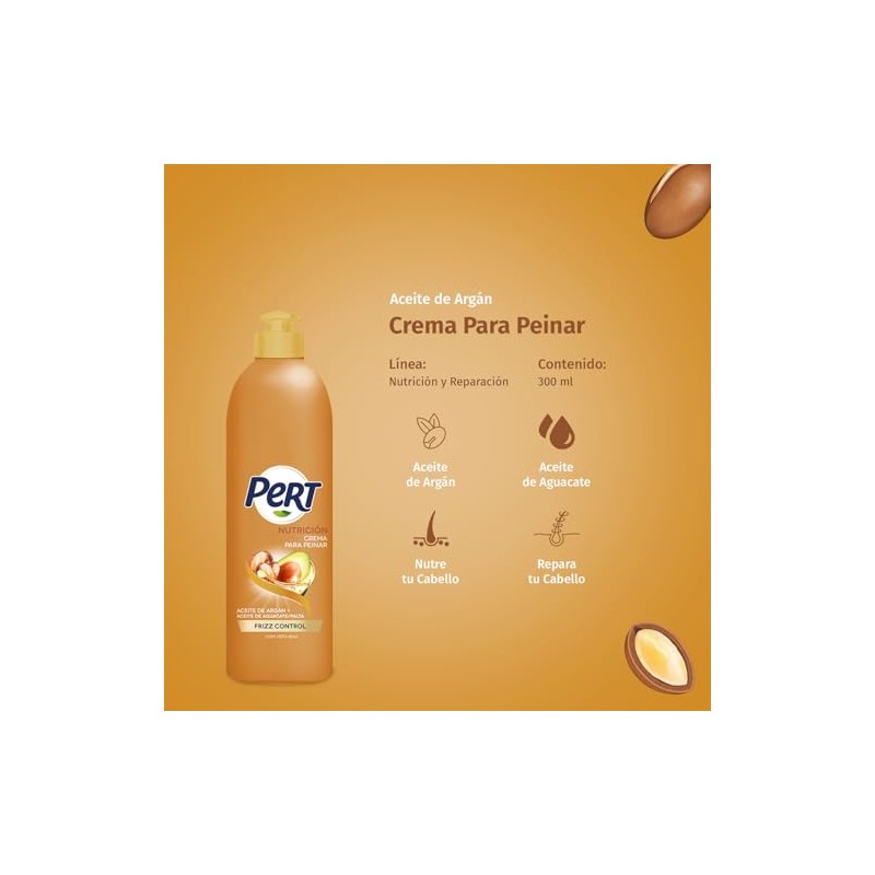 PERT, Crema para Peinar Argán y Aguacate | Nutre y