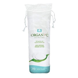 Organyc 100% Organic Cotton Rounds - Biodegradable Cotton, Chemical Free, For Sensitive Skin (70 count) - Daily Cosmetics. Beauty and Personal Care