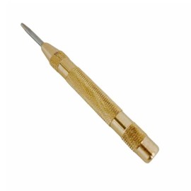 MH GLOBAL 5" Automatic Brass Spring Loaded Center Punch Hand Tool for Metal, Wood, Glass