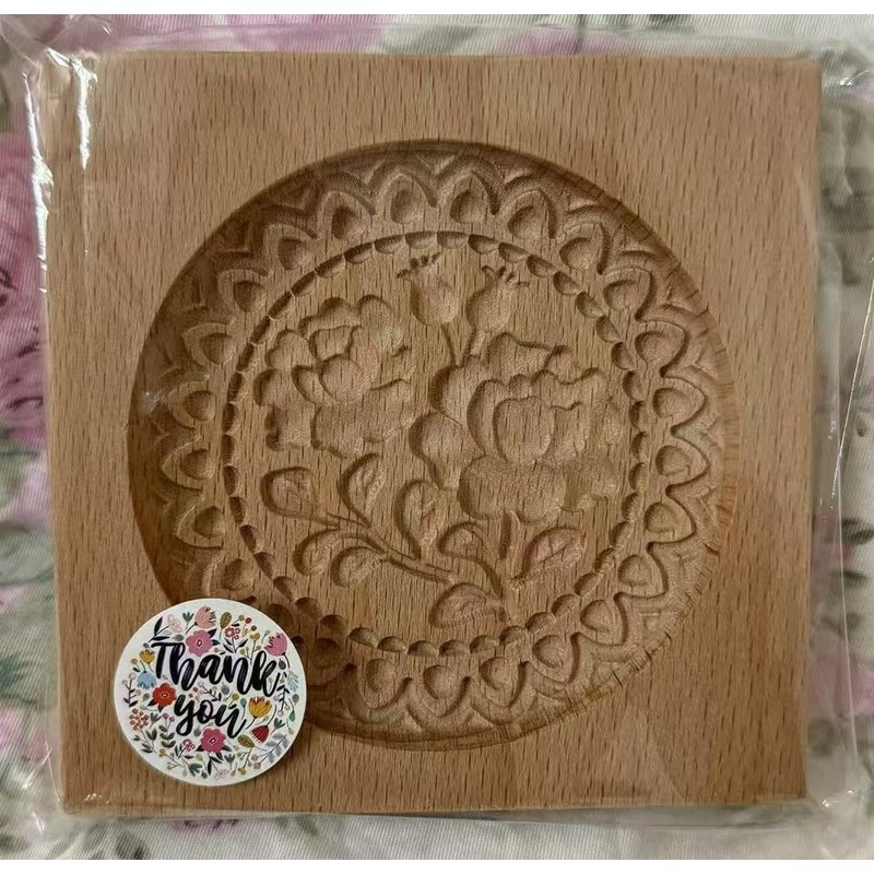 Carved Wooden Gingerbread Cookie Mold,3D Wooden Baking Mold Cookie Biscuit