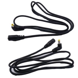 UpperFu 2pcs 4.8mm x 1.7mm Female to 4.8mm x 1.7mm Male Plug Right Angle Extension Cable DC Power Adapter Connector Cable 1 Meters