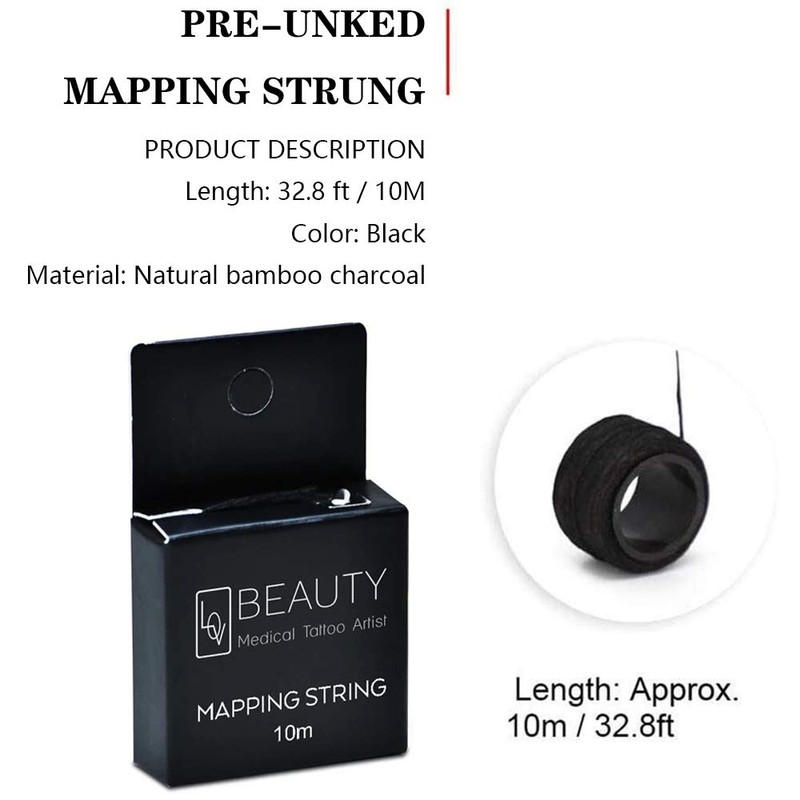 BOLUOYIN BOLUOYIN Pre-Inked Brow Mapping String for Microblading Eyebrow Marker