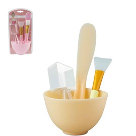 Facial mask bowl，Face Mask Mixing Bowl Set ，Mixing　Silicone Bowl for Facial　for Home and Other Cosmetic Beauty Tool (pink，5 piece set)。