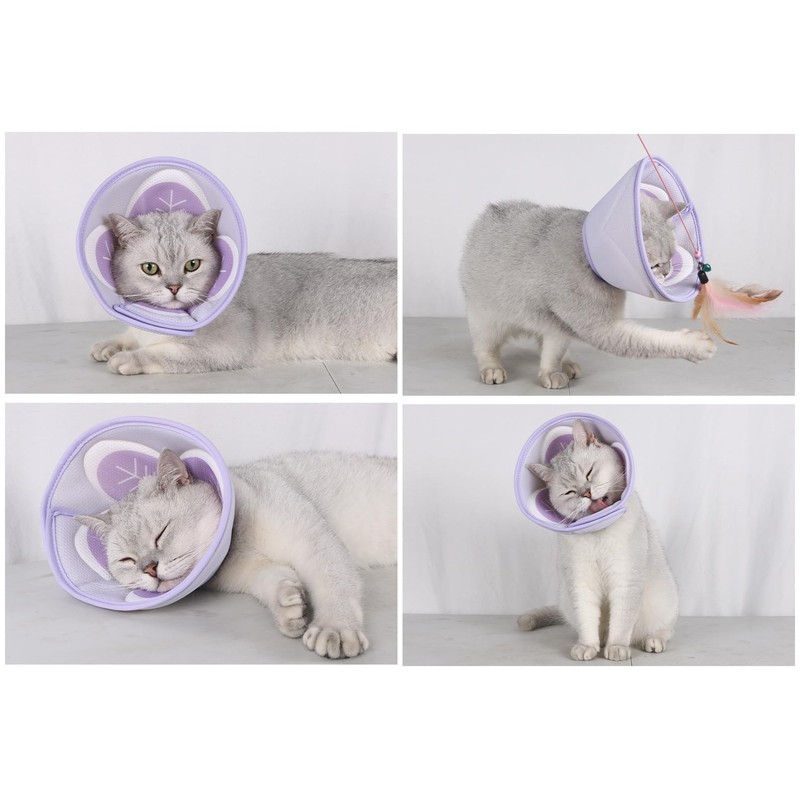 THAIN エリザベスカラー 花柄 マジックテープ式 犬猫用 エリザベスカラー 犬 噛みつき防止 軽量 術後