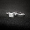Castillna Sterling Silver Princess Cut Cubic Zirconia CZ Solitaire Engagement