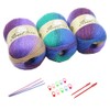 YAMEE 3X 100g Rainbow Wool Yarn Balls Chunky Knit Double