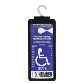 Yuoyar Ultra Transparent Handicap Placard Holder for Auto - Durable Placard Holder for Disability Parking with Large Hanger (1Pcs Black)