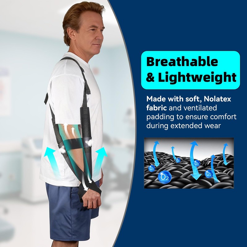 Cnosky 5702957 Arm Sling, Adjustable shoulder Strap with 4-Lab Lock,