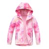 LUCKYLUAN Girls Rain Jacket Windproof Raincoat Hooded Fleece Lined Outerwear