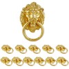 Jiozermi 12 Pcs Lion Head Cabinet Pull Handle, Ring Pulls