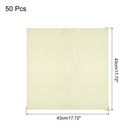 sourcing map 50pcs Milk White Satin Table Napkins Polyester Square Bright Table Napkin Fabric Table Napkin for Event Wedding Party Table Decoration,17×17 Inch