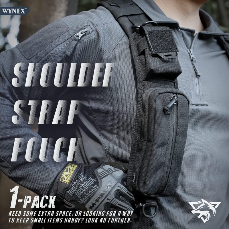 WYNEX Molle Accessories Pouch with Zipper Pocket, Backpack Strap Pouch