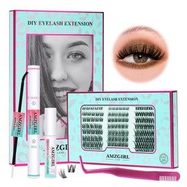 Lash Clusters Kit 144 PCS Eyelash Clusters DIY Lash Extension Kit Lashes Clusters Wispy Cluster Eyelash Extensions with Lash Bond and Seal Cluster Lashes Remover and Tweezer(C-Mix 8-16mm Kit)