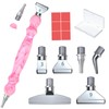 LIBIFUN 金属ねじ先端 ダイヤモンドペインティングペンキット ダイヤモンドアートペン チップ6本 接着剤粘土6個 5Dダイヤモンドペインティングアクセサリーツール DIYクラフト用 快適なグリップ 高速ドリルピンク
