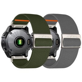 Chinber 22mm Nylon Stretchy Band for Garmin Fenix 6 Pro/6/7/7 Pro/5/5 Plus Band, Soft Smartwatch Band for Forerunner 935/945/955,for Instinct/2/Approach S60/S70-47mm, Descent G1/Epix 2/Epix Pro 47mm