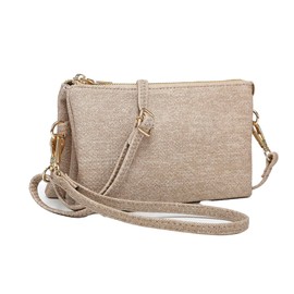 JEN & CO. Riley Small Crossbody Bags Vegan Leather Wristlet Wallets Clutch Purses Shoulder Handbag for Women, Sherbet