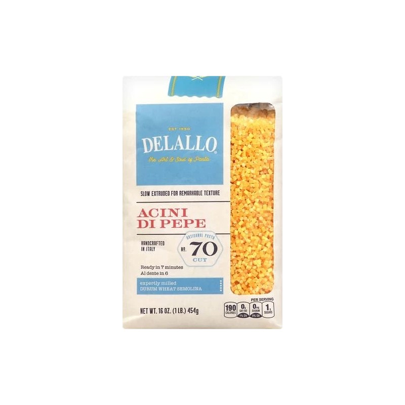 DeLallo Acini Di Pepe No 70 16 Ounce Pasta Pack