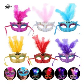 6pc Antifaz Flores Fiesta Máscara Carnaval Cosplay Halloween Floreado /led Vrvalue