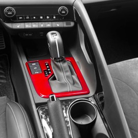 JUIVEEL Red Style ABS Central Gear Shift Panel Cover Center Control Cover Trim Car Interior Parts Compatible with Hyundai Elantra N Line 2021-2025 Elantra N 2022-2023 Accessories