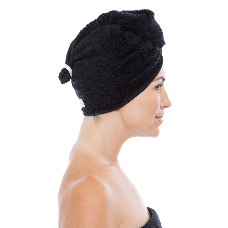 Texere Women's Bamboo Viscose Hair Towel (Tya, Black, U) Quick