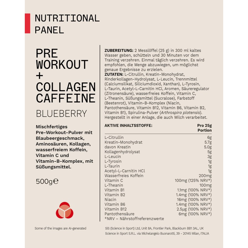 PhD Pre-Workout Powder - Blueberry Pre-Exercise Drink with Creatine, L-Citrulline,