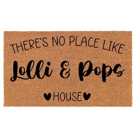 Welcome Doormat Coco Coir Door Mat Gift Lolli & Pop's Hearts Grandparents Gift (30" x 18")