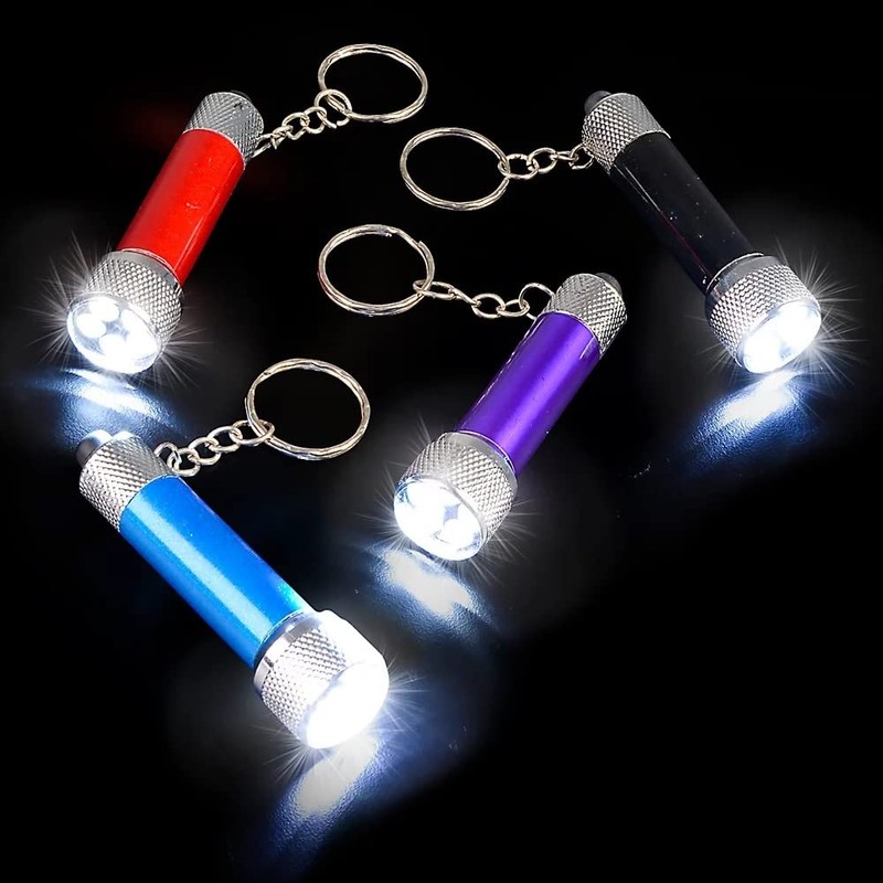 2.5" Flashlight Keychain (12 Pack) 5 LED Lights Bright Flash