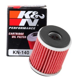 K&N Filtro de aceite para motocicleta: alto rendimiento, premium, diseñado para ser utilizado con aceites sintéticos o convencionales: se adapta a motocicletas Yamaha seleccionadas, KN-140