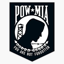 HOF Trading Pow Mia Vinyl Sticker Waterproof Decal Laptop Wall Window Bumper Sticker 5 inch HOF-VETERAN-STICKERS-002