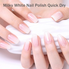 EONFAVE White Nail Polish Quick Dry - Milky White Nail Polish - Classical Nail Polish White Air Dry Fast - Water Based Peel Off Long Lasting Nail Polish For Women Manicure DIY No UV Need
