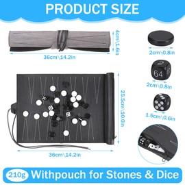 Starvortex Travel Backgammon Set, Roll-up Backgammon Set, Luxury PU Leather Backgammon Travel Set, Portable Back Gammon Board Game with Backgammon Pieces, Travel Games for Adults, Campers, On-the-Go