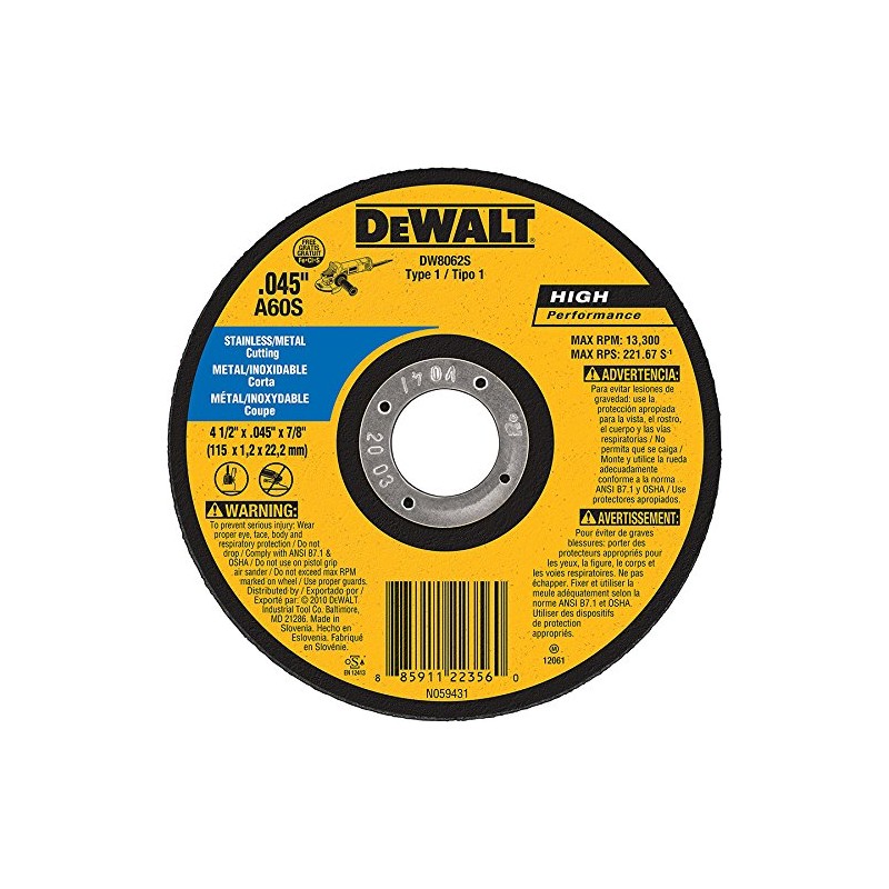 DEWALT Aluminum Oxide 4.5-in Grinding Wheel
