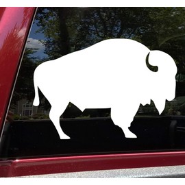 White - Buffalo Vinyl Decal - Bison Wisent Prairie Animal - Die Cut Sticker - 4w x 2.75h inches