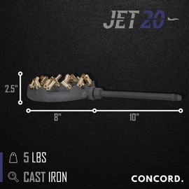 Concord Cast Iron Jet Burner Single Propane Outdoor Burner Head Assembly with Brass Flame Tips (Jet 20)