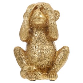 Housoutil Resin Monkeys, Nothing See Gold Monkey Statue, Evil Golden Statue, Three Monkeys - Hear Nothing - See Nothing - Say Nothing, Figures Forest Animals Sculpture For Office Home Table Decoration