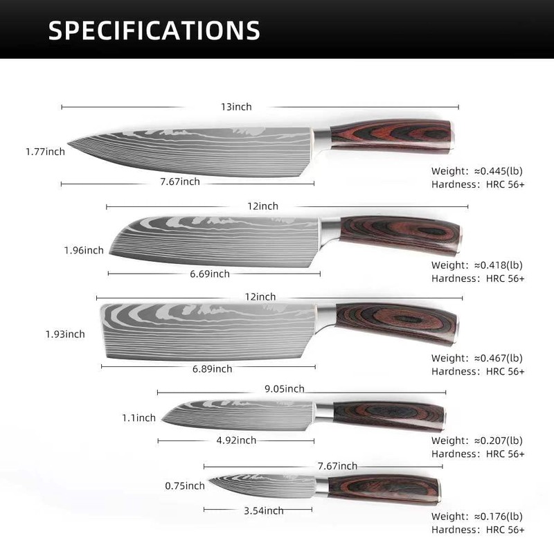 Hong Won Knife Set,3.5-8 Inch Set Boxed Knives,Premium German Stainless