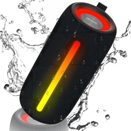 Bocina Bluetooth Oraolo Bs02 24W Inalámbrica RGB IPX6 Carga USB-C TWS Negro