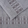 Superior 6-Piece Cotton Towel Set, Geometric Design, Dobby Border, Plush