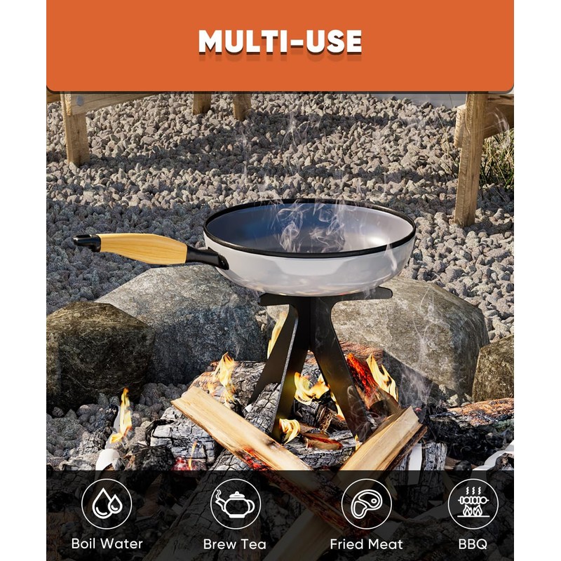 Mocomax Vertical Fire Pit Grate, Metal Portable Fire Place Log