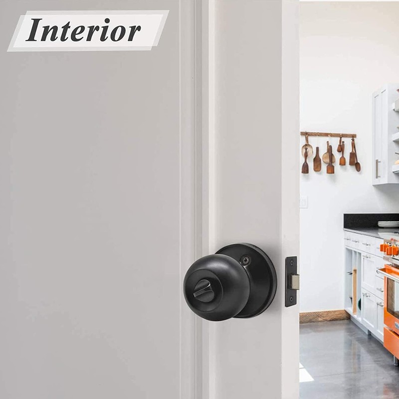 Probrico Keyed Alike Entry Door Knobs with Lock, Interior Exterior