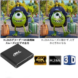Media Player, 4K Multimedia Player, Resolution up to 4096 x 2160p, 60 fps, HD Player, Full HD 1080p and 4K Support, 4 GB Storage, TF Card, USB Memory, External Hard Disk Support, HDMI/AV Component