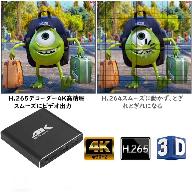 Media Player, 4K Multimedia Player, Resolution up to 4096 x