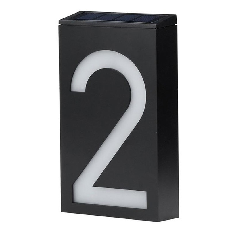 Outdoor Solar Power LED Number Sign Light House Hotel Store