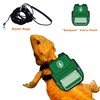 Bearded Dragon Harness Leash Soft Leather Harness with Backpack Patch